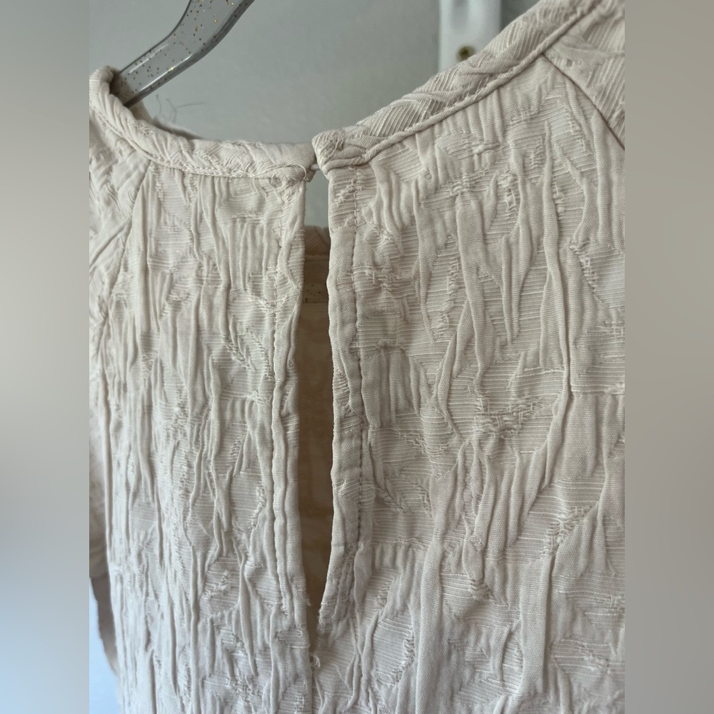 Zara Cream Textured Kids Dress - Picture 7 of 9
